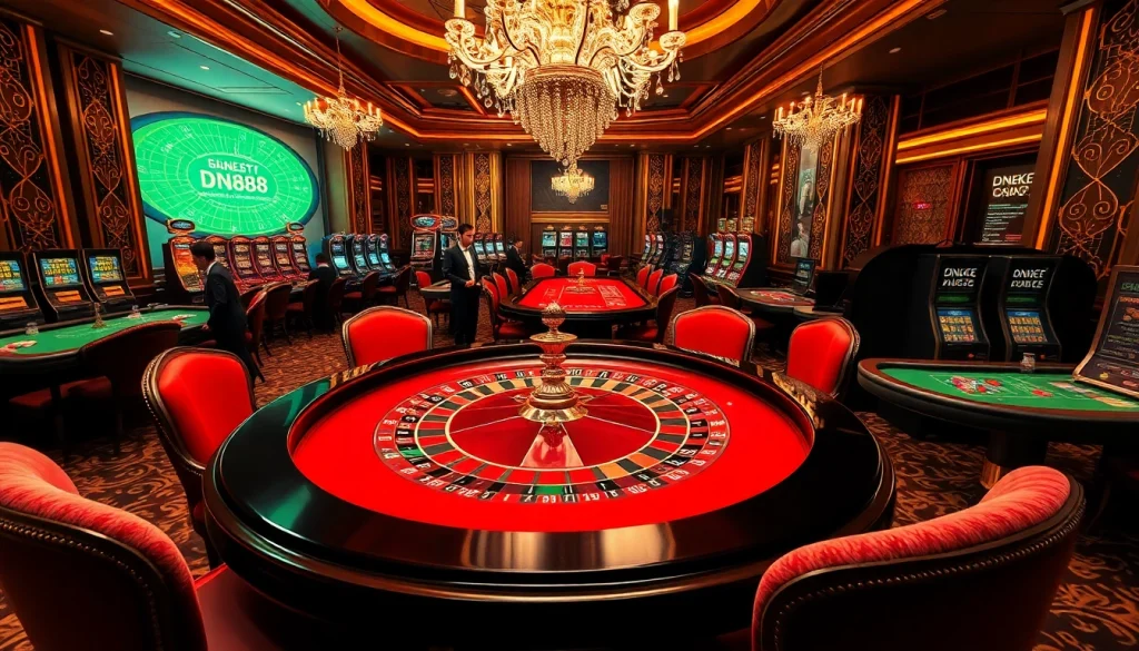 Experience high-stakes excitement at DN88 with luxurious roulette and poker gaming.