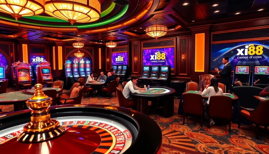 Experience thrilling games at xin88 com with vibrant casino action and elegant decor.