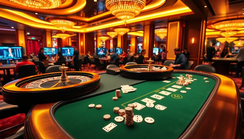 RR88 gaming table showcasing luxury and excitement in an online casino environment.