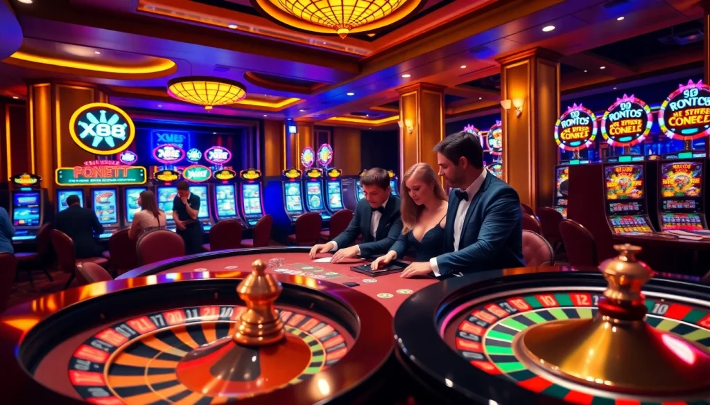 Experience the thrill of gambling at an elegant casino table with X88-themed excitement.