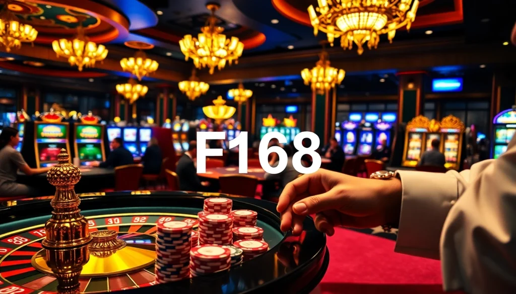 Experience the excitement of F168 casino gaming with vibrant tables and enthusiastic players.