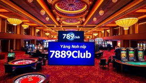Experience the thrill of đăng nhập 789club with luxurious gaming visuals featuring roulette and slot machines.