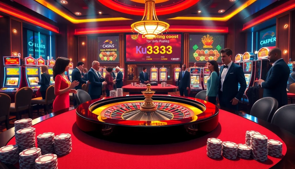 Experience the thrill of ku3933 at a vibrant casino with roulette and poker excitement.