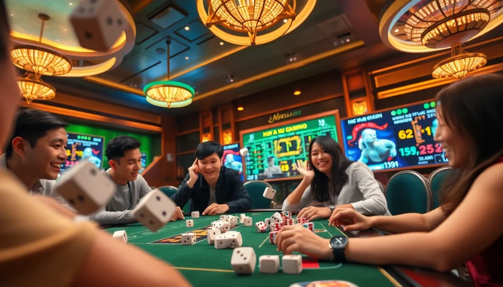 Exciting gaming scene at https://taixiumd5.world with players engaged in Tài Xỉu MD5.