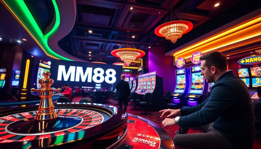 Experience thrilling online gambling with MM88's vibrant casino atmosphere.