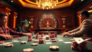 Players enjoying a thrilling poker hand at 789club's vibrant casino tables.