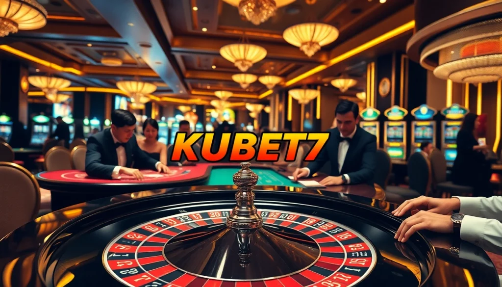 Exciting casino action at KUBET77 featuring players engaged in high-stakes games.