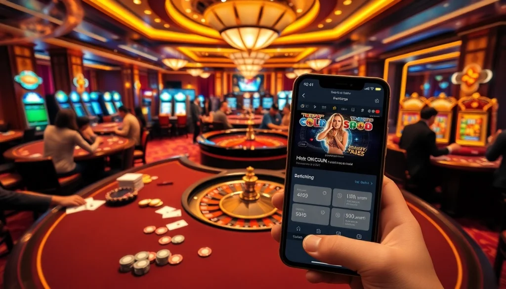 Experience gambling at https://okfun.social/ with vibrant players at elegantly designed casino tables.