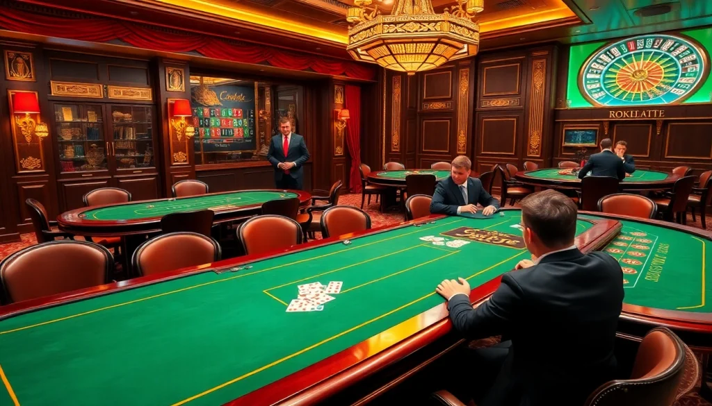 Exciting poker game action at MK8 casino with vibrant chips and gleaming tables.