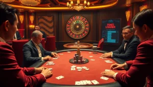 Experience the thrill of PS99 at a luxurious casino poker table filled with excitement.