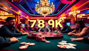 Players engaged in a high-stakes poker game with a focus on the thrilling moment of a 789K jackpot.