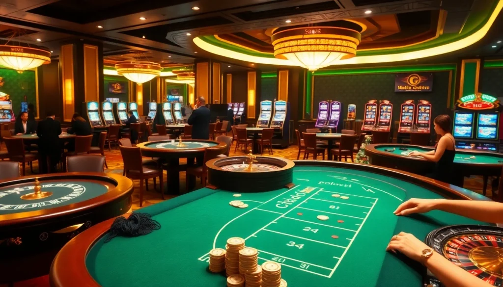 Engage with thrilling games at LC88 online casino featuring vibrant tables and exciting atmosphere.