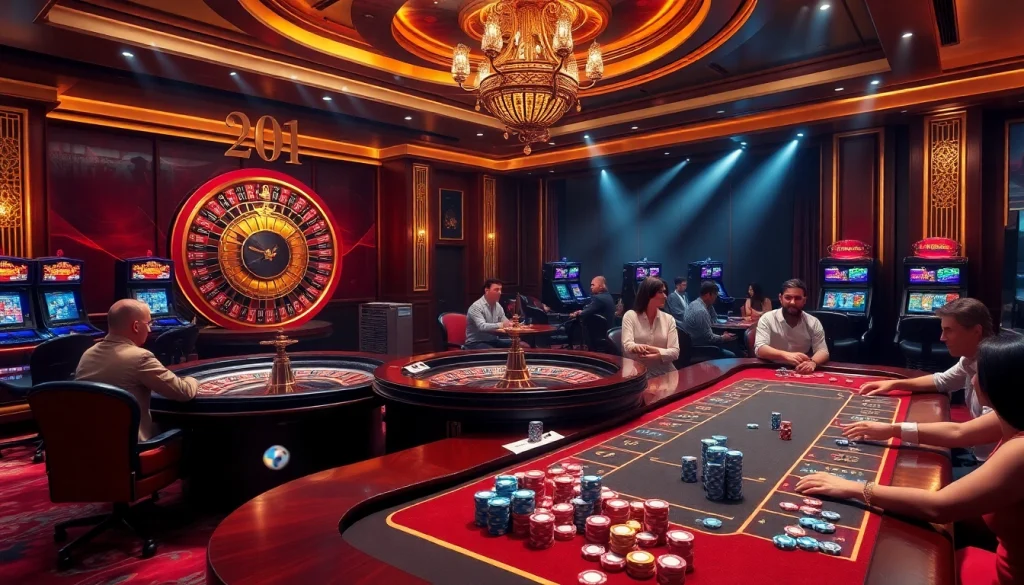 Players engaging at a roulette wheel in a luxurious casino atmosphere at https://go88vn.asia/, showcasing excitement and professionalism.