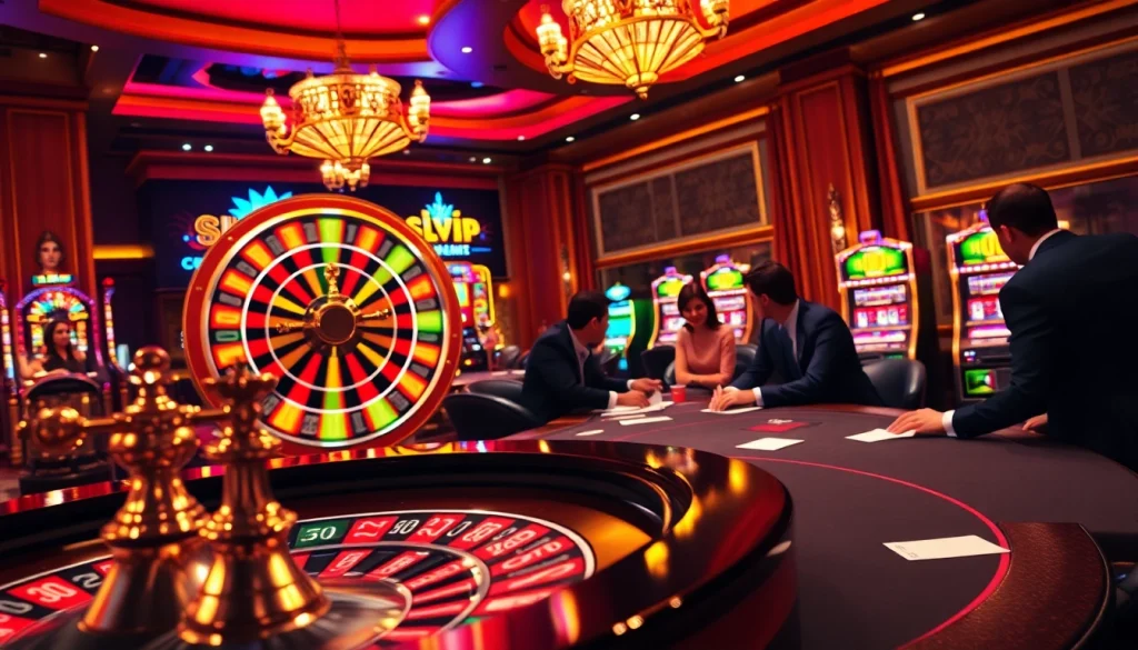 Experience the thrill of slvip as players engage in high-stakes poker at a luxurious casino.