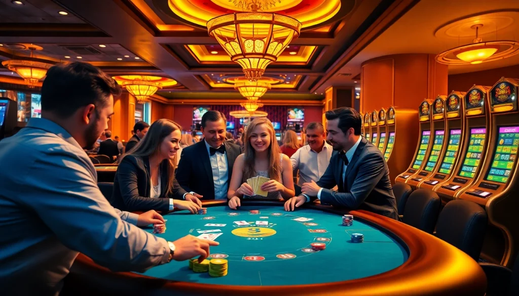 Experience thrilling gameplay and excitement at https://s8.boston/ with gamblers engaged at a vibrant poker table.