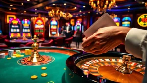 Experience the thrill of PS99 while betting at vibrant roulette tables in a luxurious casino.
