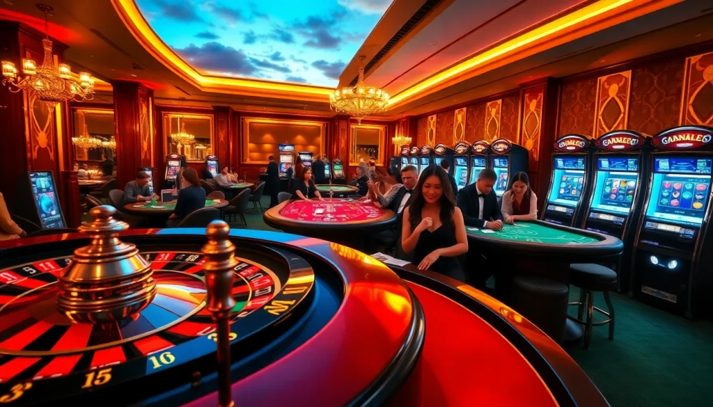 Experience thrilling gameplay at nk88 with players enjoying casino classics like roulette and poker.