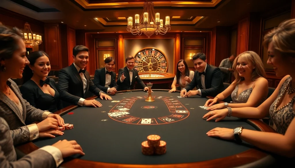 Engaged players at a luxurious poker table, showcasing the excitement of https://www.78wind.love/ casino betting.