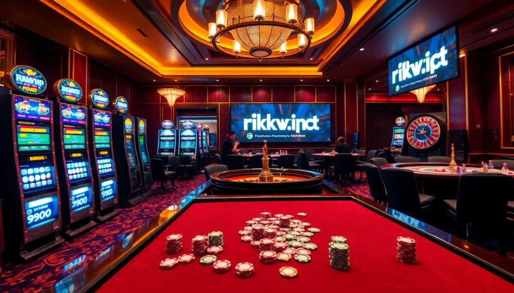 Experience the thrill of online gambling at rikvip.gb.net with vibrant casino tables and game action.