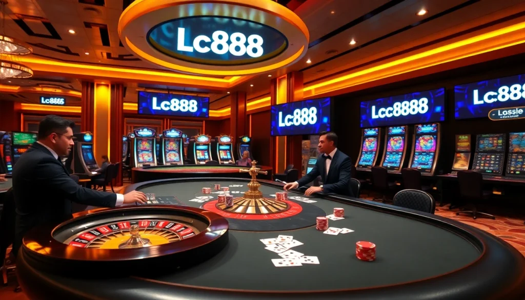 Experience top-tier gaming at Lc888's luxurious casino tables filled with excitement.