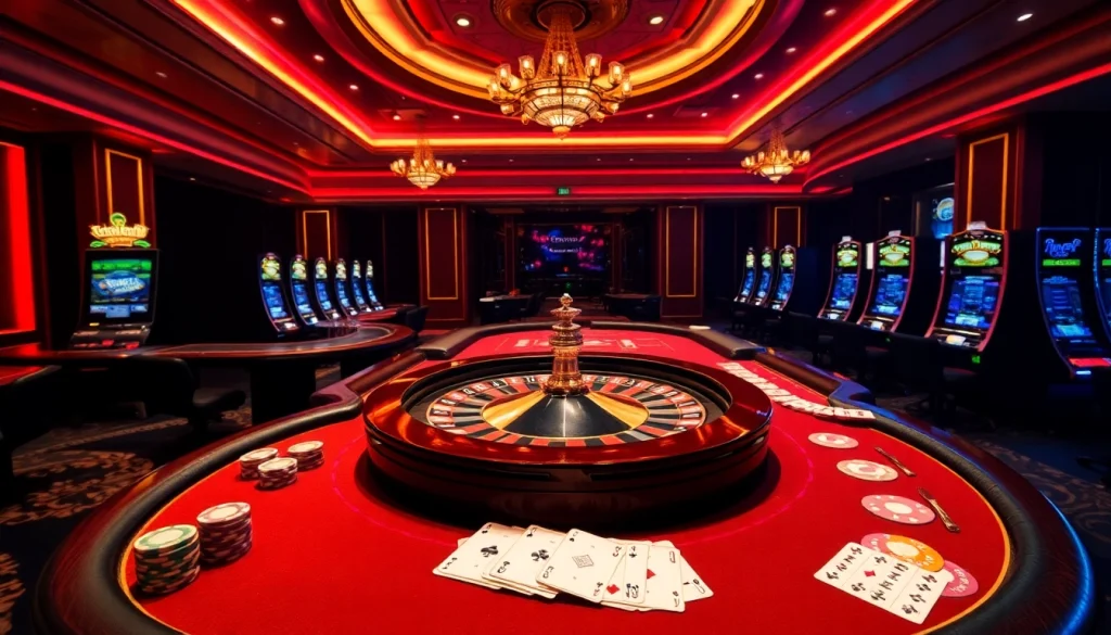 Experience thrilling gaming at https://789f00.net/ with vibrant casino tables and slot machines.