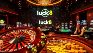 Experience the excitement of online gambling with Luck8 in a lively casino environment.