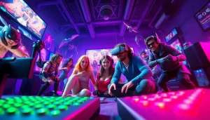 Exciting scene showcasing various XXX games in a vibrant digital gaming environment.