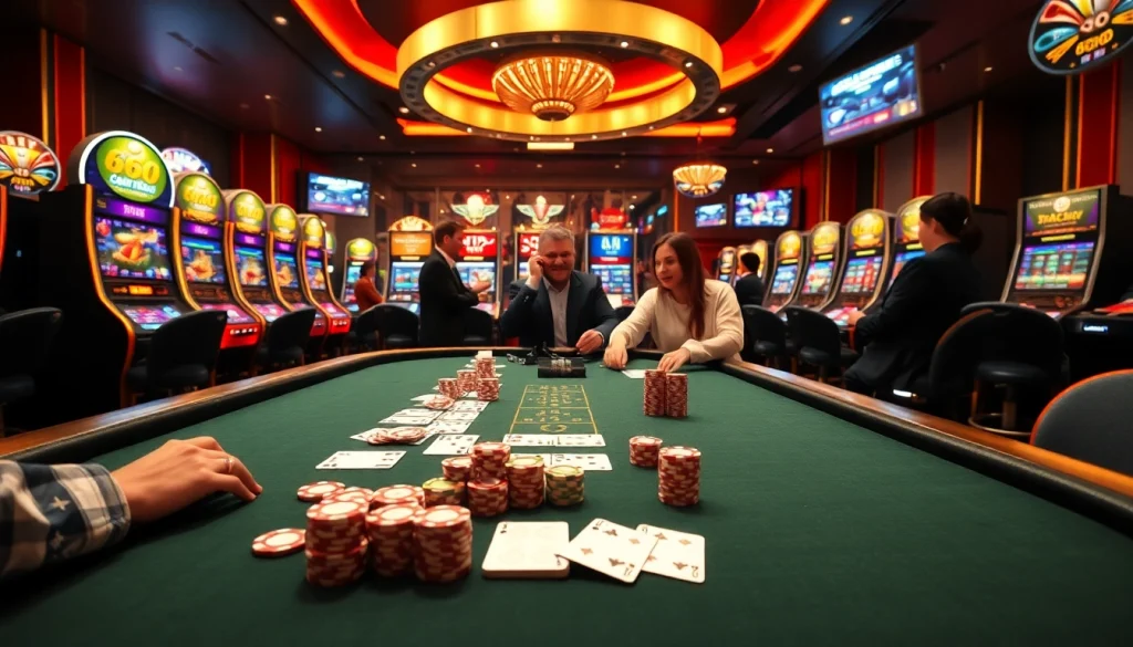 TG88 gaming table with vibrant poker chips and cards, highlighting casino excitement