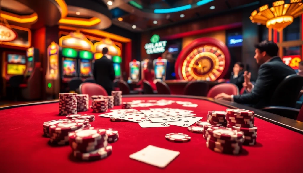 Experience thrilling gambling action at MM88 with vibrant poker chips and glamorous casino games.