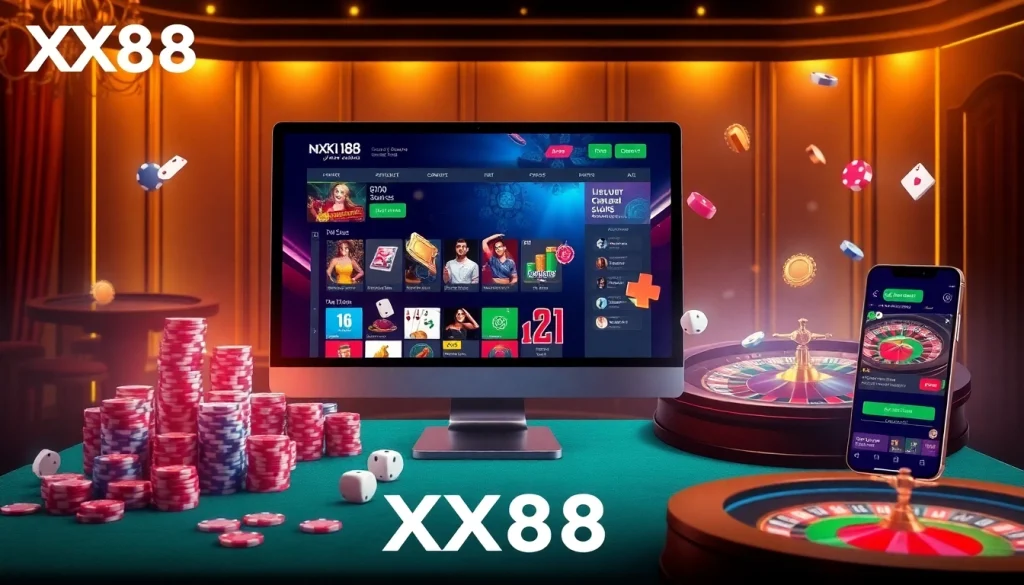 Engage with the exhilarating gaming experience at https://xx88.day/ featuring vibrant casino tables and slots.