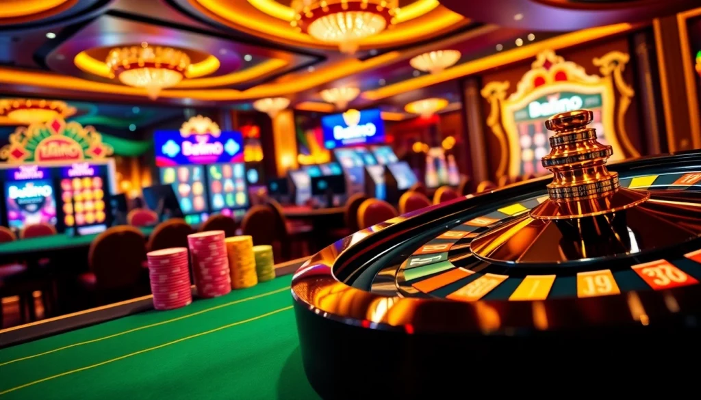 Players engaging with exciting casino games at https://s8esra.com/, showcasing vibrant chips and roulette.